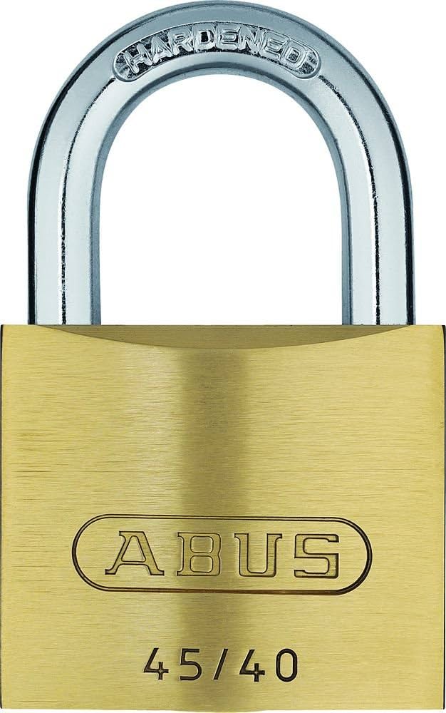 abus-schloss-326xyu-1.jpg ABUS Vorhängeschloss 45/40 Messing Präzisions Stiftzylinder, 5 Schlüssel | Schlosskörper aus Messing, Bügel aus gehärtetem Stahl Sicherheitslevel ... – Bild 1