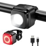 OnMeto Fahrradlicht Set, IPX5 Wasserdicht Frontfahrrad Lampe Rücklicht Fahrrad licht Set，USB Type C Wiederaufladbares Fahrradleuchten Set für Fahrrad ...