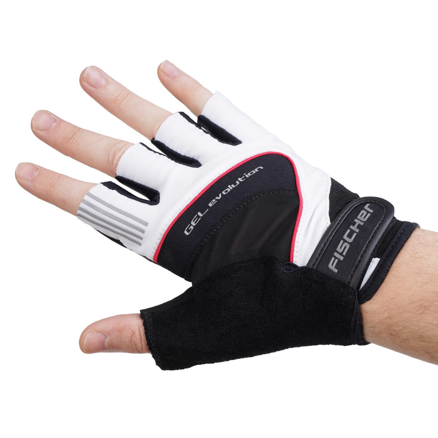 fahrradhandschuhe-herren-066mmt-1.jpg FISCHER Fahrrad Fahrradhandschuhe Fahrrad Handschuhe GEL Handschuhe Halbfinger Weiß Halbfinger Herren Damen Mountain Bike MTB Sport Größe S M – Bild 1
