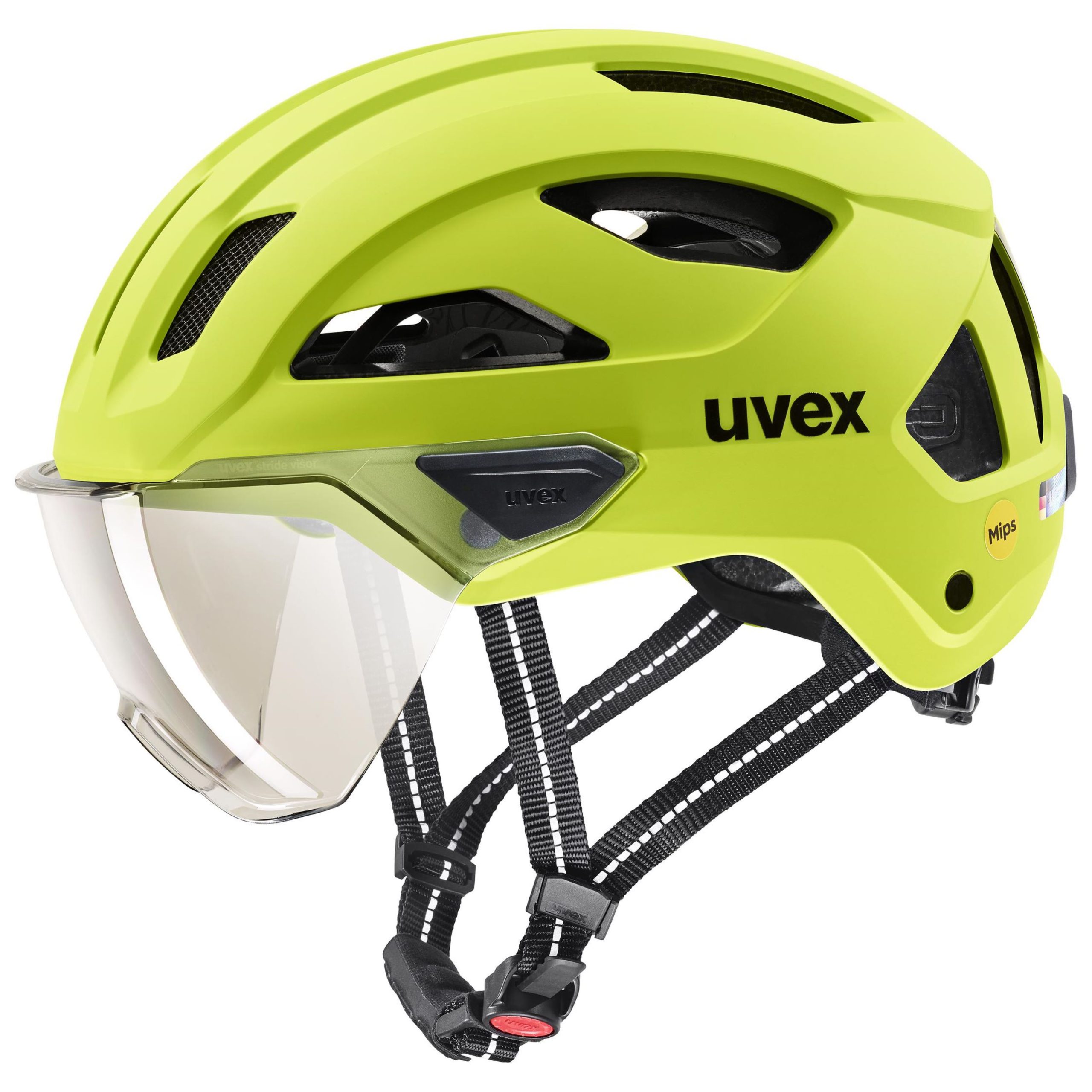 fahrradhelm-mit-visier-390ibn-1.jpg UVEX Stride Visor MIPS Allround Fahrradhelm lime 56 59 cm – Bild 1