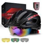 CYPAQ Fahrradhelm mit Visier Fahrradhelm Herren & Damen M/L 3 Magnetische Visiergläser City , Trekking & Rennradhelm mit integriertem Licht, ...