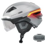 ABUS HYP E Ace E Bike LED Fahrrad Helm Fahrradhelm gleam