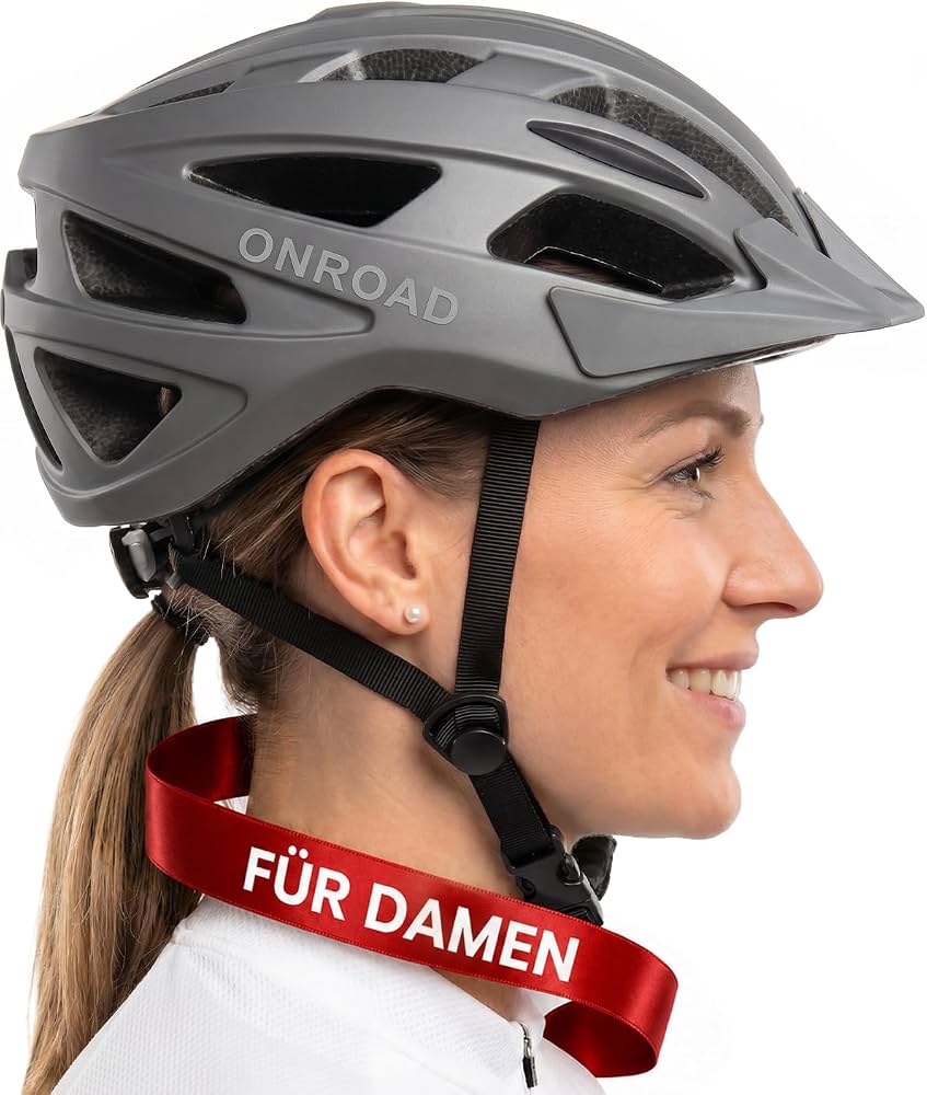 fahrradhelme-damen-176tho-1.jpg Fahrradhelm Damen ONTOP, E Bike Helm Damen 300g Leicht mit Sonnenvisier Fahrradhelm Erwachsene stufenlos verstellbar mit Drehrad, Fahrrad Helm inkl. ... – Bild 1