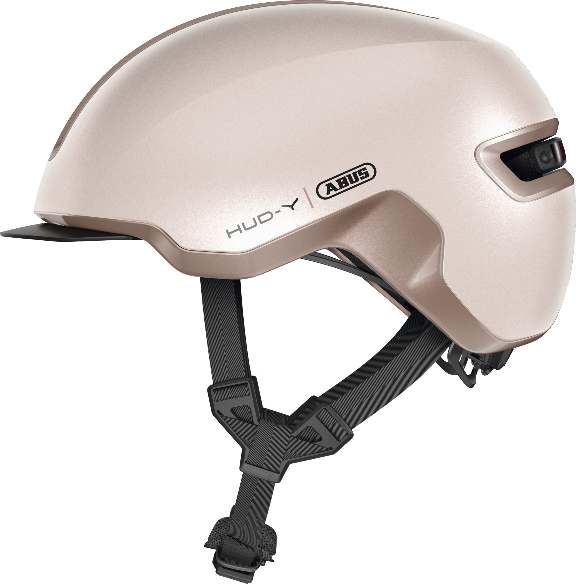 91984_HUD-Y_CHAMPAGNE-GOLD_SIDE_CMYK.tif ABUS HUD Y Fahrradhelm Beige Matt Größe M (54 58 cm) – Bild 1