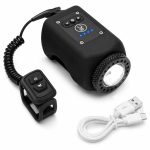 2 in 1 IPX5 Fahrradlicht mit 110dB Hupe, 1200 mAh Akku Fahhradlampe mit Digitalhupe, Fahrradbeleuchtung Forne LUMIHORN