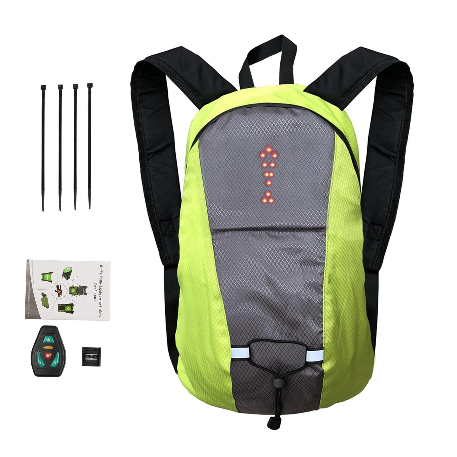 fahrradrucksack-wasserdicht-351xxs-1.jpg Fahrradrucksack Wasserdicht 15L, Sicherheitsrucksack mit LED Signalanzeige und Fernbedienung, Fahrrad Rucksack Damen Herren, Tagesrucksack für ... – Bild 1