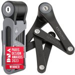 FoldyLock Mini Faltschloss mit Schlüssel Patentiertes Testsieger Fahrradschloss mit Halterung für hohe Sicherheit Starkes und Leichtes Fahrrad ...