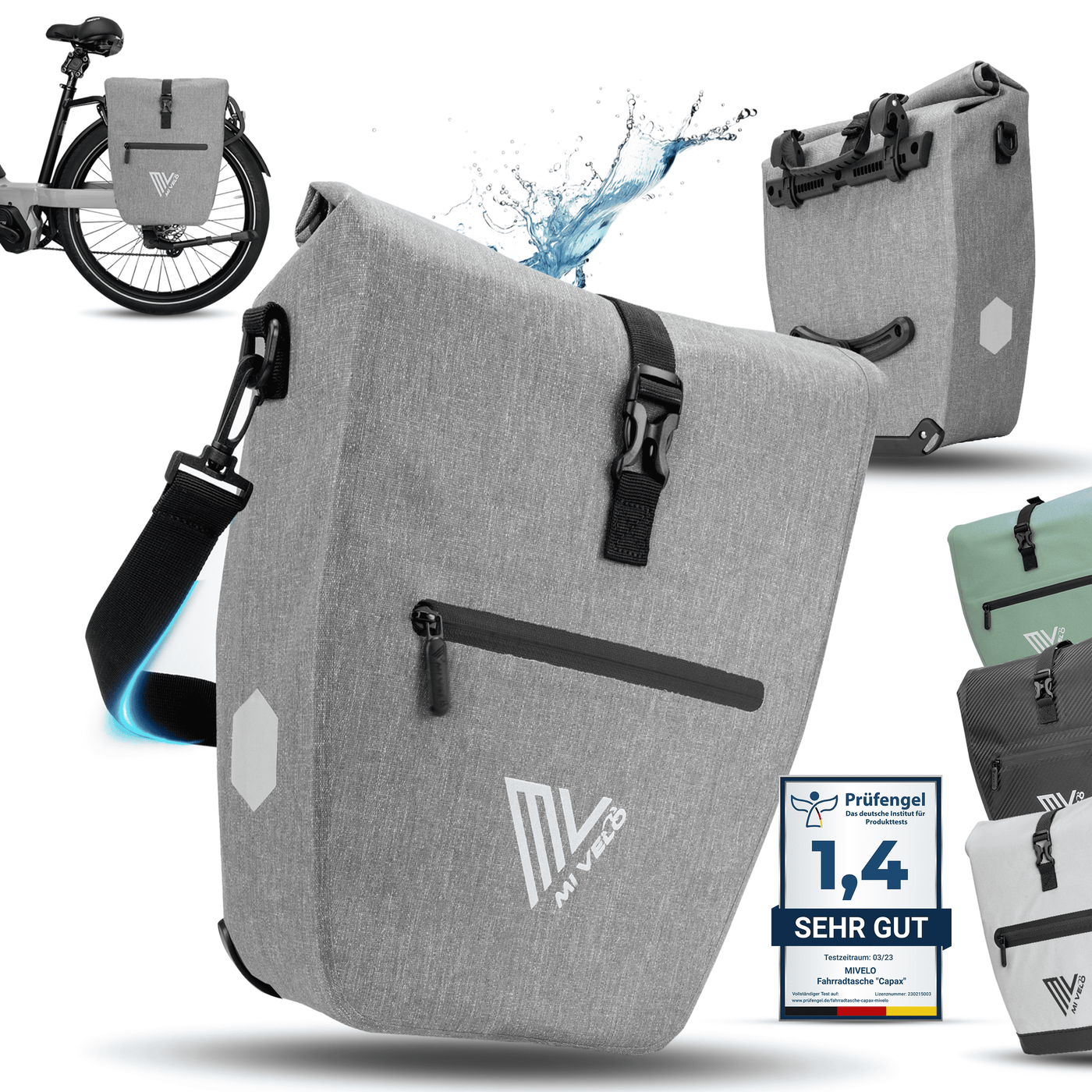 fahrradtasche-gepaecktraeger-090plo.png 2in1 Fahrradtasche für Gepäckträger „CAPAX" 25L – Bild 1