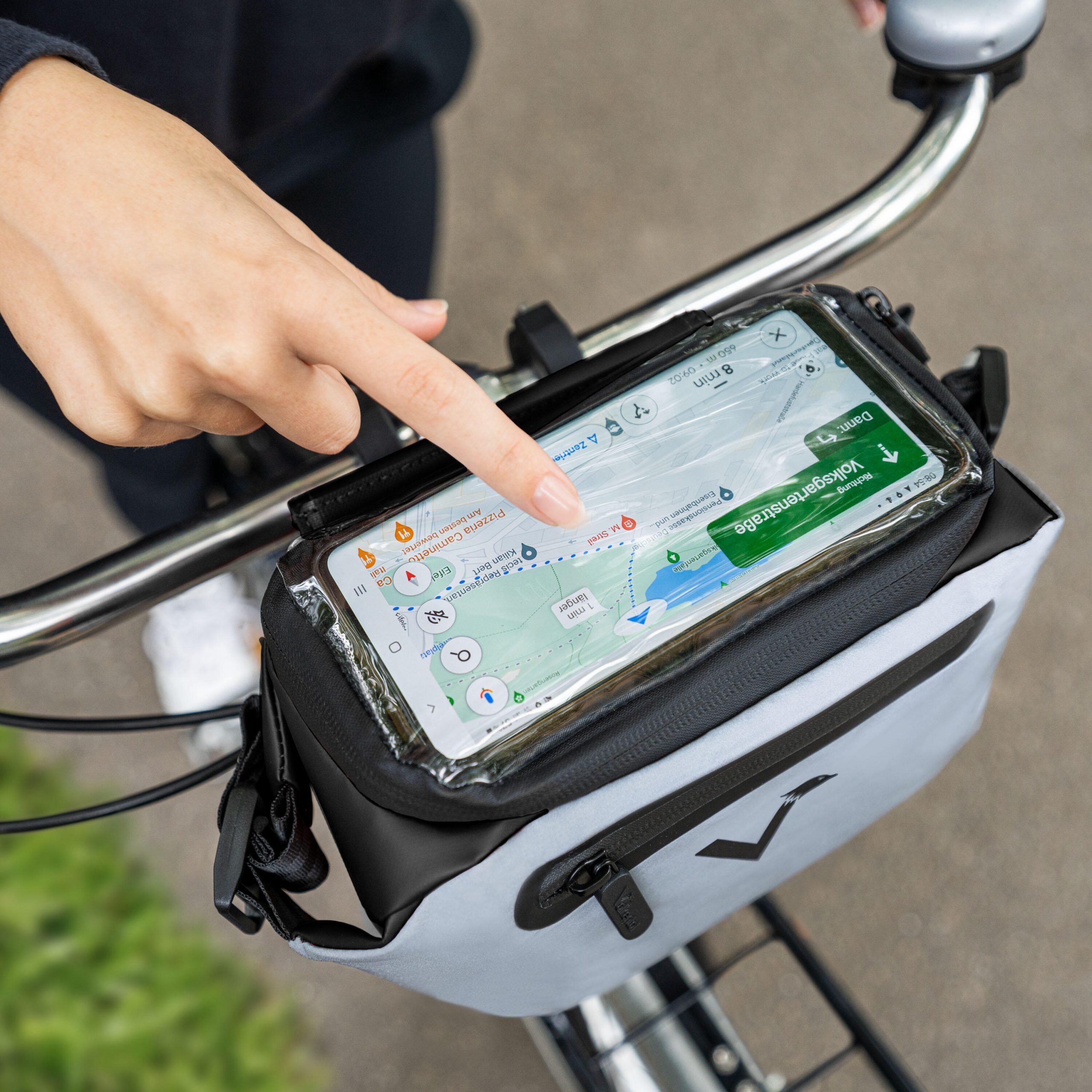fahrradtasche-lenker-473hko-1.jpg Fahrradtasche Lenker Wasserfest & Reflektierend CityBag 4 L – Bild 1