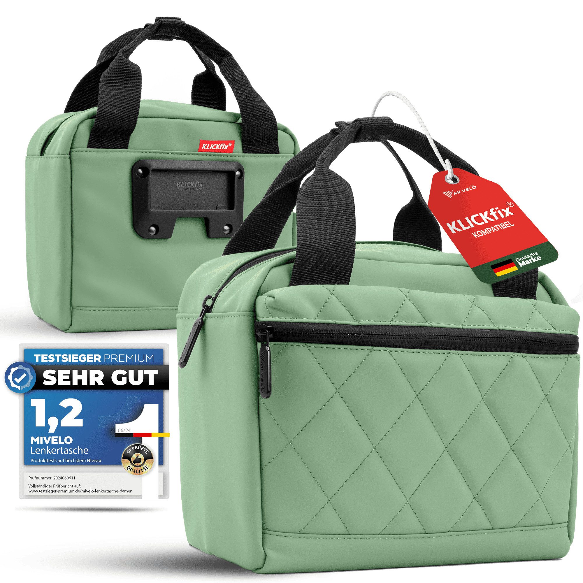 fahrradtasche-lenker-751wnf-1.jpg MIVELO Lenkertasche Fahrradtasche Lenker für KLICKfix, Fahrrad Tasche inkl. Regenschutz, KLICKfix kompatibel – Bild 1