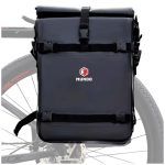 MUNDO® Fahrradtasche Gepäckträger 28L – Wasserdicht, PVC, Große Fahrradtasche mit Schultergurt, Schwarz