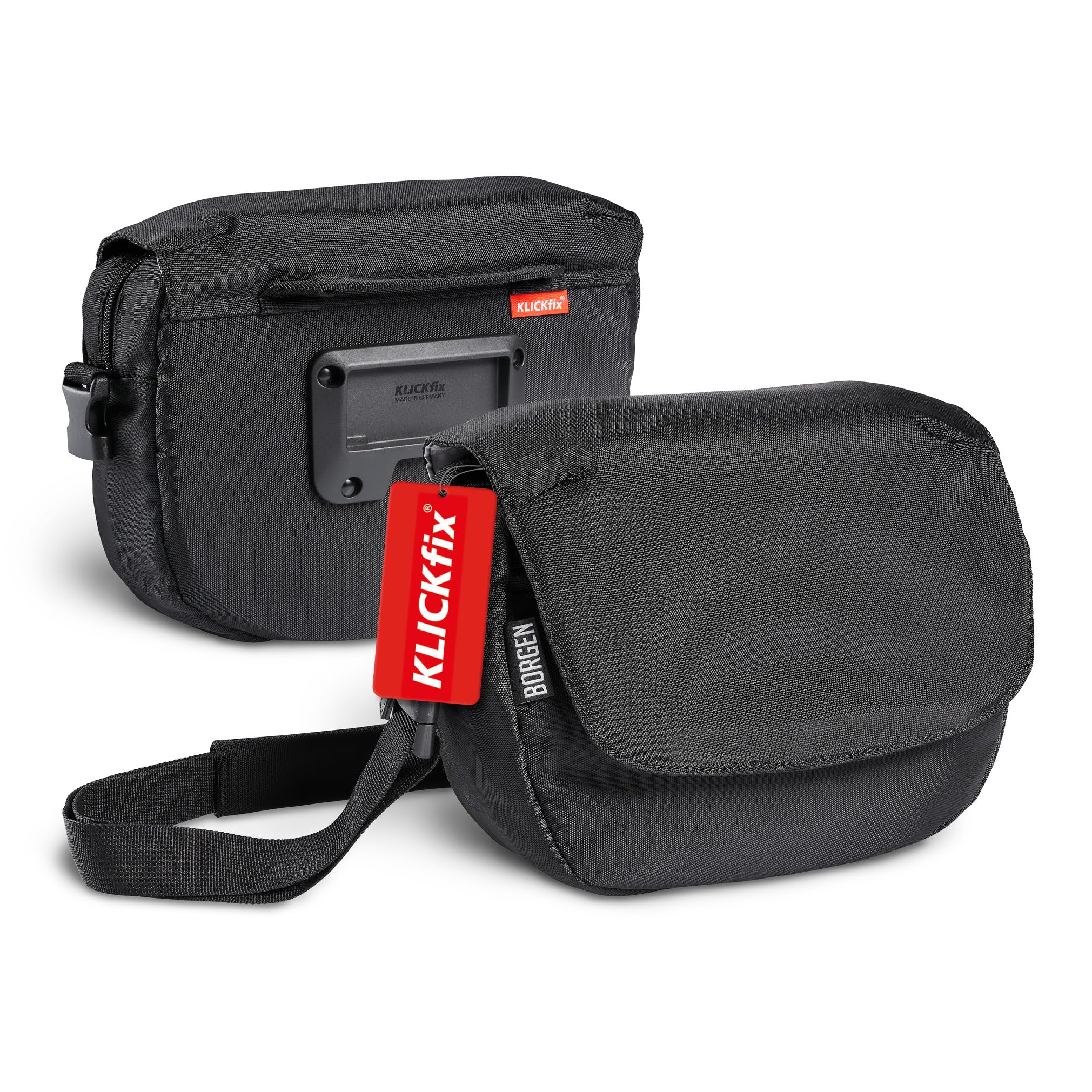 klickfix-lenkertasche-977hzt-1.jpg Borgen Lenkertasche Fahrrad KLICKfix, schwarz, 5 L, 2in1 Tragetasche | Wasserabweisende und geräumige Lenkertasche, Fahrradtasche Lenker mit ... – Bild 1