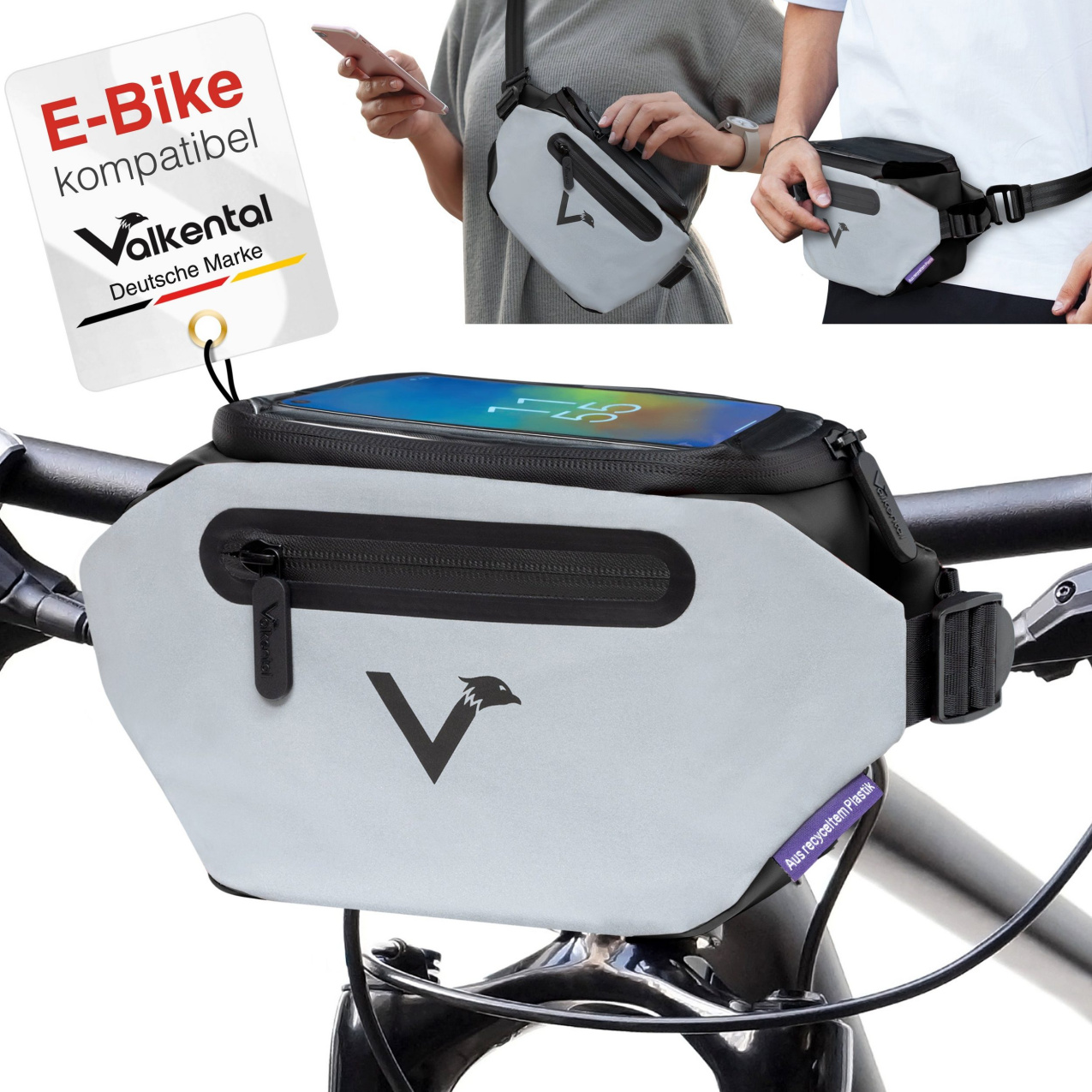 lenkertasche-fahrrad-354iig-1.jpg Valkental 3in1 City Bag Fahrrad Lenkertasche Klickfix schwarz | eBay.de – Bild 1