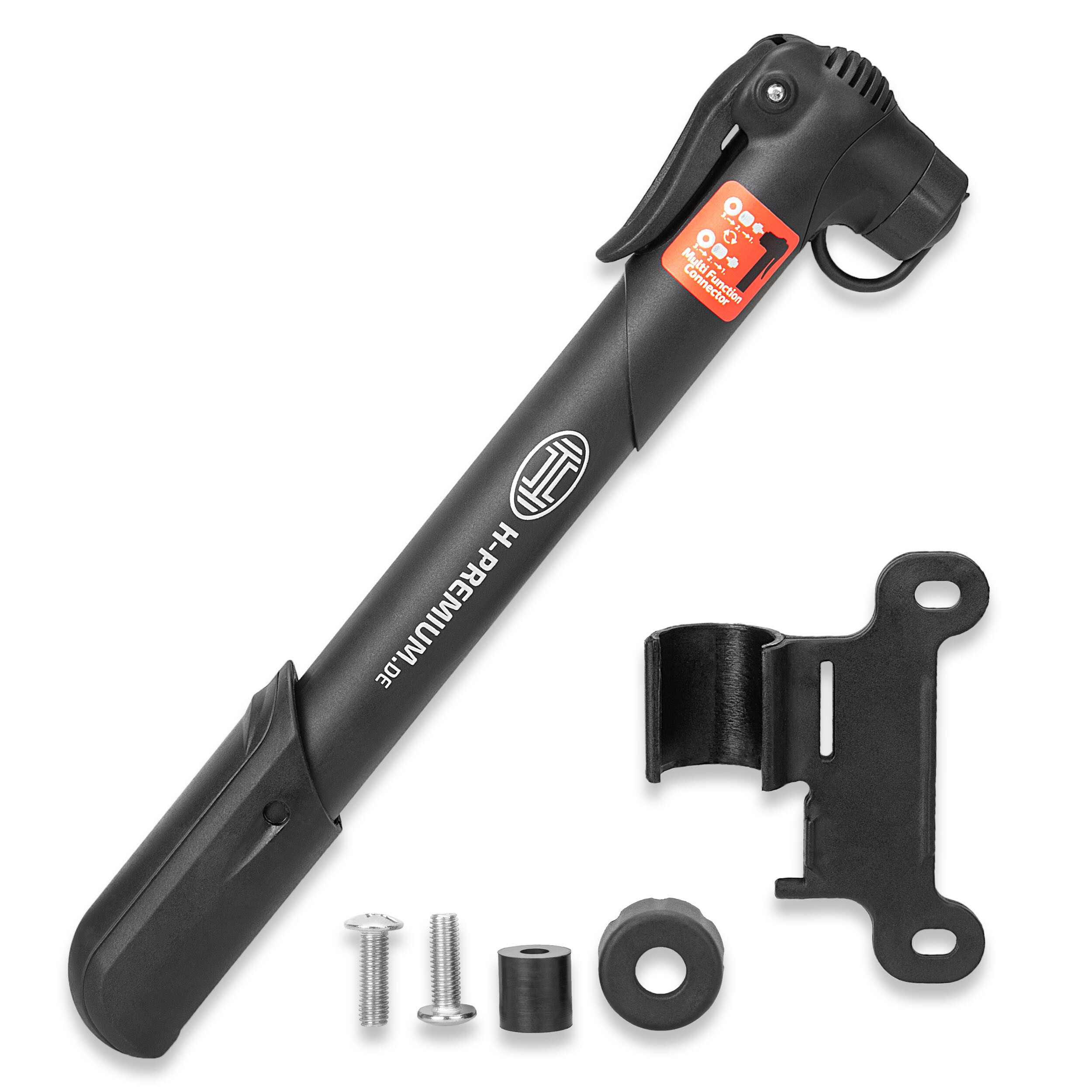 luftpumpe-fahrrad-453tir-1.jpg Mini Hand Luftpumpe für Fahrräder | HEYNER® AeroStarCompact PRO – Bild 1