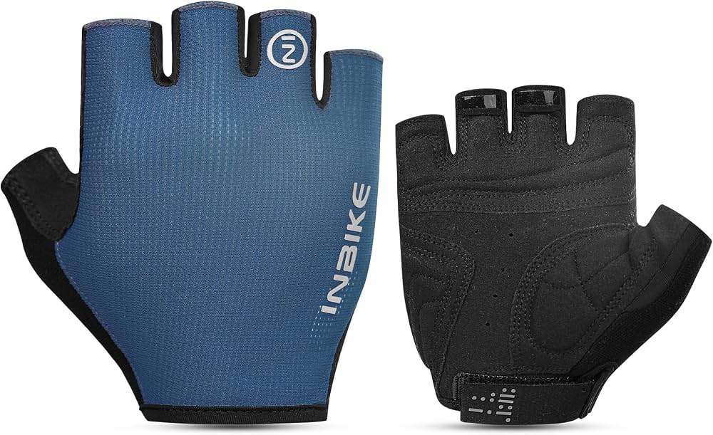 radhandschuh-200vgz-1.jpg INBIKE Cycling Gloves Men's Half Finger Summer MTB Hand Shoes Bicycle Cycling Breathable Reflective Cycling Gloves Black Sea Blue XXL : Amazon.de: Fashion – Bild 1
