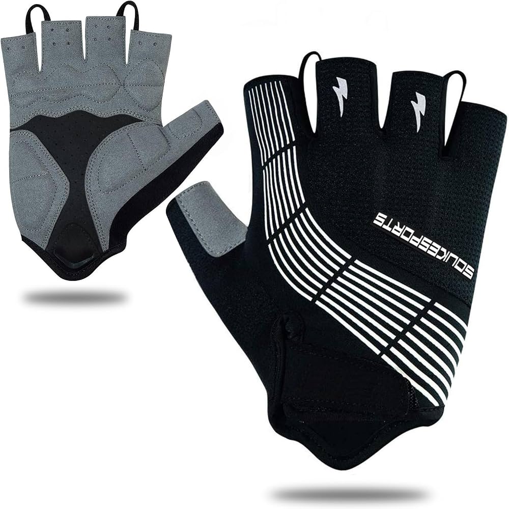 radhandschuhe-123vpe-1.jpg Souke Sports Herren Damen Fahrradhandschuhe Sommer Halbfinger Radhandschuhe | Fingerlos Fahrrad Handschuh mit Gepolsterte StoßDäMpfung,Atmungsaktiv ... – Bild 1