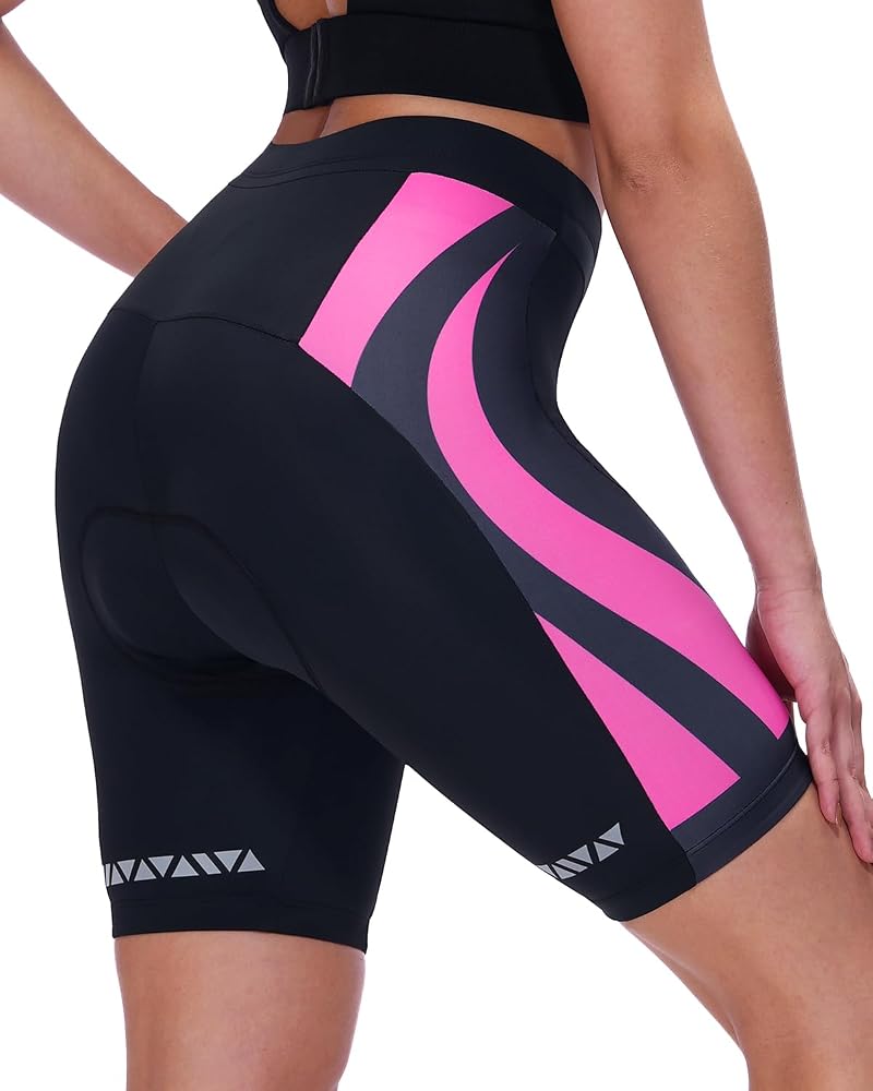 radhose-damen-223dsi-1.jpg Sportneer Radlerhose Damen Gepolstert Schnelltrockende Fahrradhose Kurz Elastische Radhose Mit Sitzpolster 4D Radsportshorts Kurze Sporthose Mit ... – Bild 1