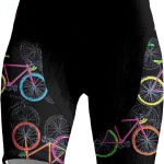 Chickwin Radlerhose Damen Kurz mit Polster, Bunt Fahrrad Muster Atmungsaktive Fahrradhose Gepolstert Schnell Trocknende Radlershorts Elastische ...
