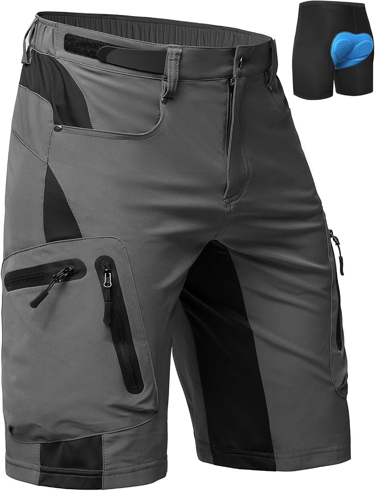 radhose-herren-086wwy-1.jpg Cycorld MTB Hose Herren Radhose Fahrradhose Gepolstert, Grau, S | 4 Wege Stretch, Schnelltrocknend, Atmungsaktiv, Elastischem Bund, 6 Taschen, Outdoor, Mountainbike, Radsport : Amazon.de: Fashion – Bild 1