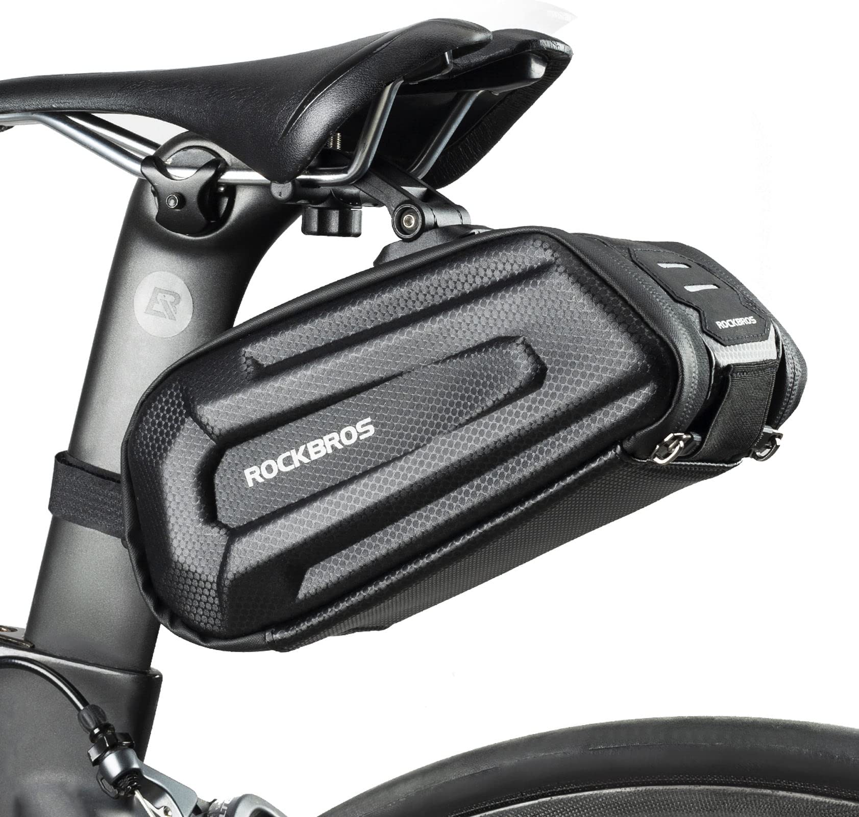 satteltasche-fahrrad-387msg-1.jpg ROCKBROS Fahrradsatteltasche Fahrradtasche Wasserabweisend 3D Hard Shell | Fahrradsitz Tasche mit Schnellverschluss für MTB Rennrad 1,8, L : ... – Bild 1