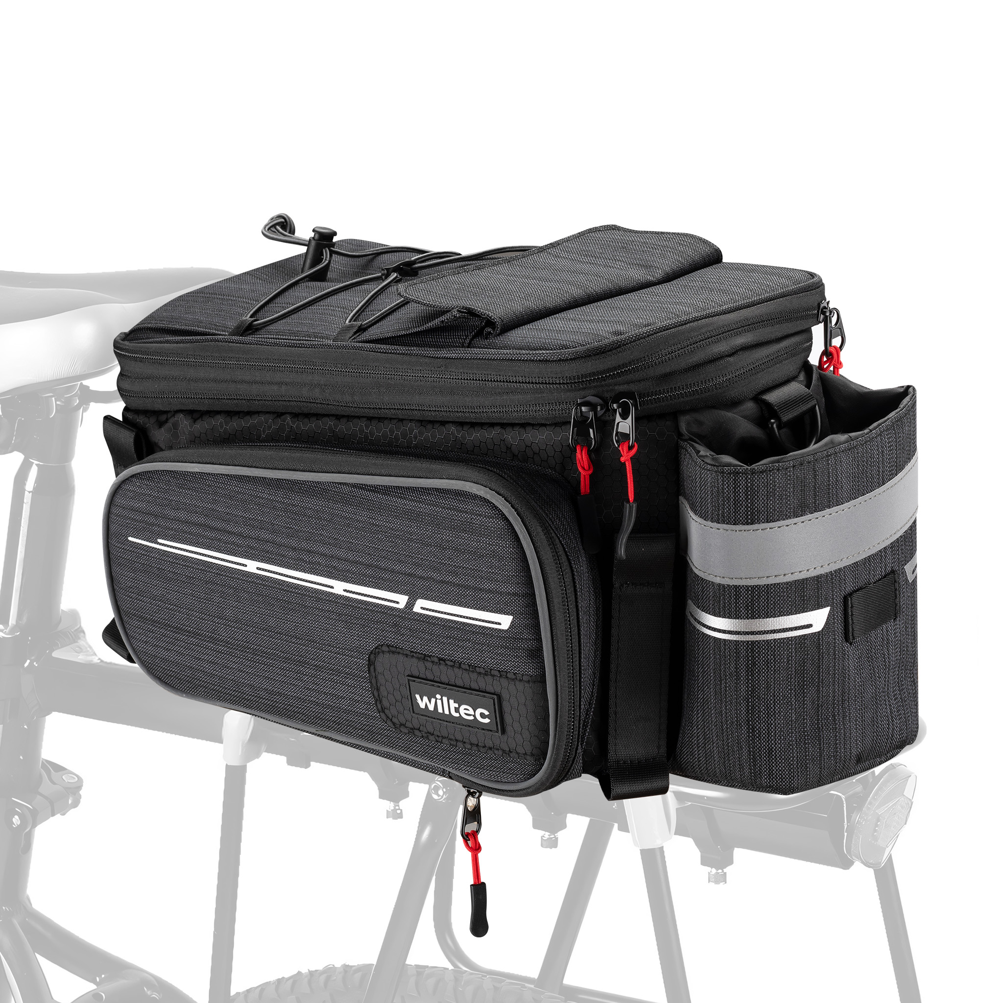 tasche-fuer-gepaecktraeger-fahrrad-930doa.jpg Wiltec Gepäckträgertasche schwarz, Fahrradtasche Gepäckträger bis 20 l Stauraum, wasserresistente Fahrrad Tasche, Gepäcktasche leichte Handhabung – Bild 1