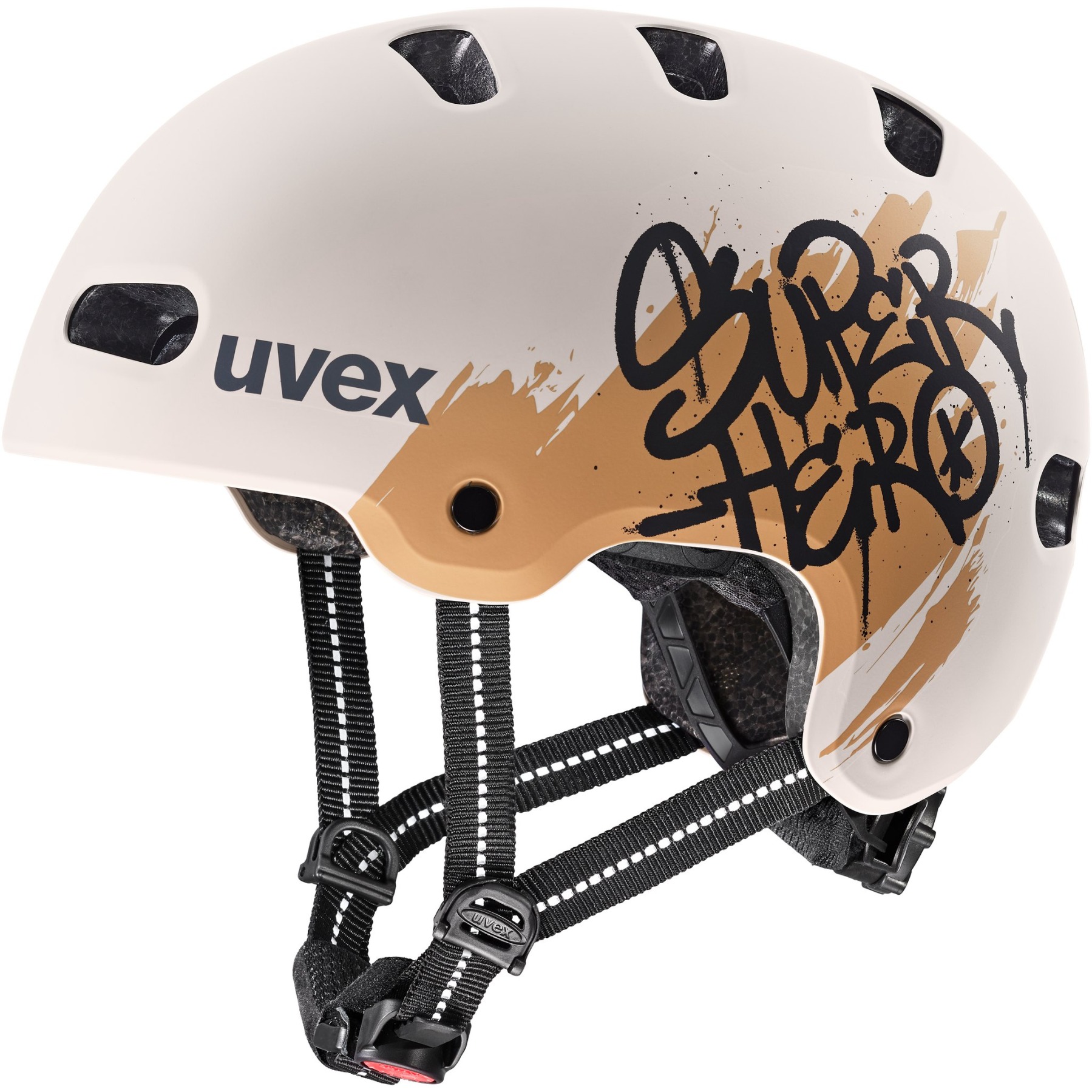 uvex-fahrradhelm-622mpm-1.jpg Uvex kid 4 style Fahrradhelm Kinder super hero warm grey matt | BIKE24 – Bild 1
