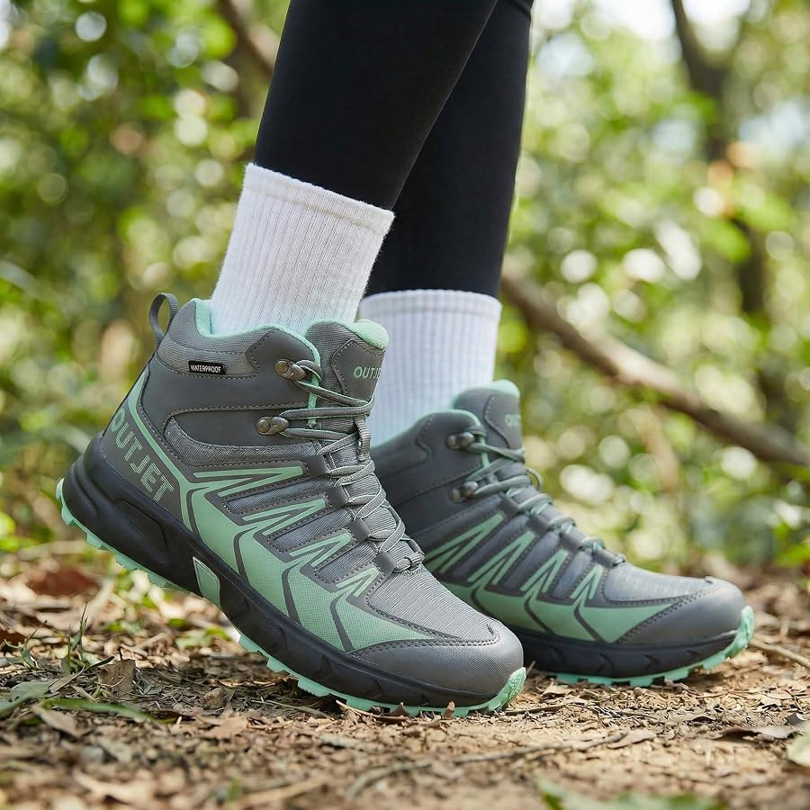 wasserdichte-schuhe-435qab-1.jpg OUTJET wasserdichte Wanderschuhe Damen Hoch – Leichte Outdoor Trekkingschuhe mit Dämpfung : Amazon.de: Fashion – Bild 1