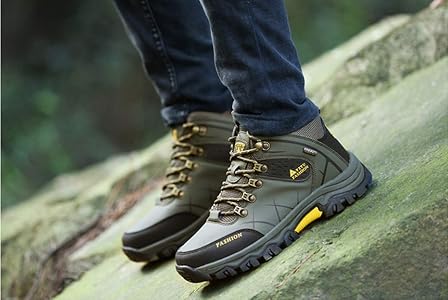 wasserdichte-schuhe-948syg-1.jpg Herren Wanderstiefel Schuhe Trekking Schuhe rutschfeste Laufen Sneaker Schuhe High Top Stiefel wasserdichte Schuhe Größe 39, Army Grün, 38 2/3 EU : ... – Bild 1